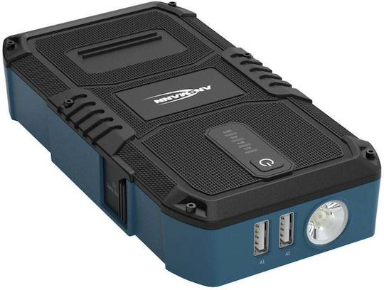 Ansmann Tragbarer Batterie-Starter Auto & Motorrad 1500A mit Power Bank USB Taschenlampe 12V