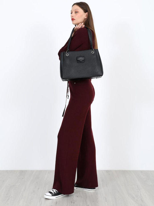 Damen Pullover mit 3/4 Ärmel Burgundisch