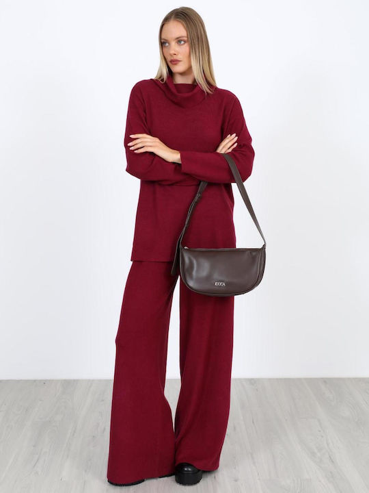 Women's Turtleneck Sweater Burgundy