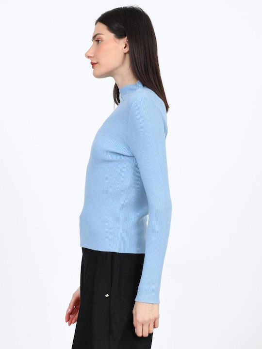 Women's Turtleneck Sweater Light Blue