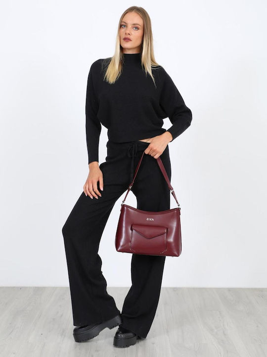 Women's Fabric Trousers with Elastic Black