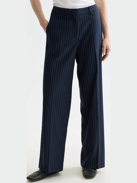 Scotch & Soda Edie Γυναικείο Υφασμάτινο Παντελόνι Night Blue Pinstripe