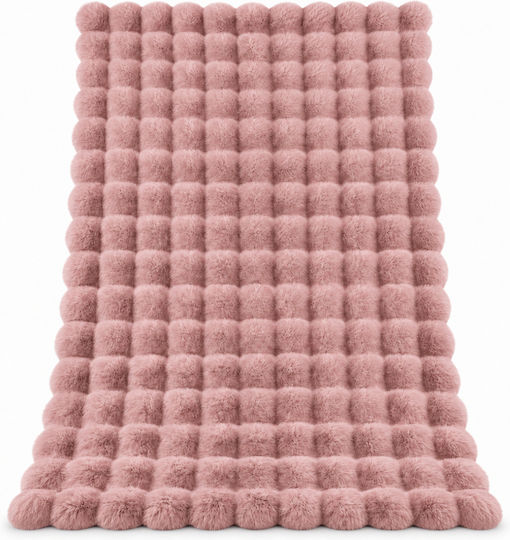 My Home Luxury Bubble Rutschfester Flur Pelziges Rosa Teppich 60x150cm