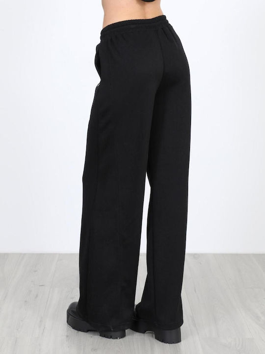 Women's Fabric Trousers with Elastic Black
