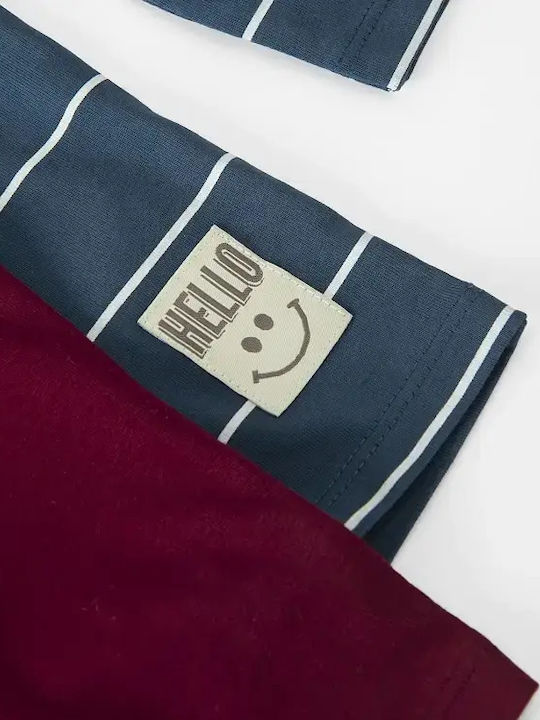 Set Kids Tops Burgundy and Blue
