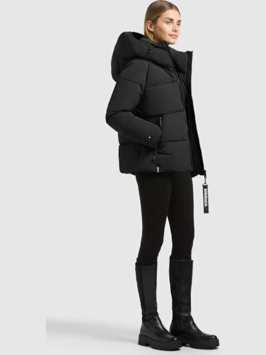 Short Women's Jacket for Winter Black