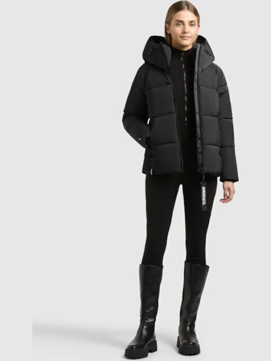 Short Women's Jacket for Winter Black