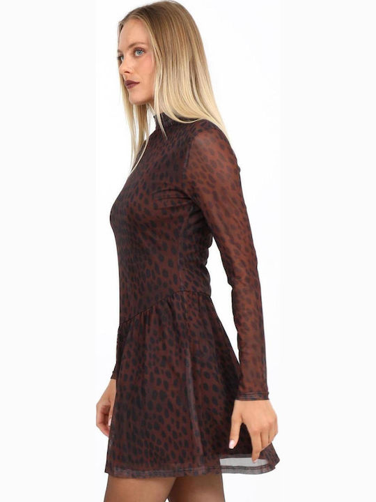 Sommer Mini T-Shirt Kleid Braun