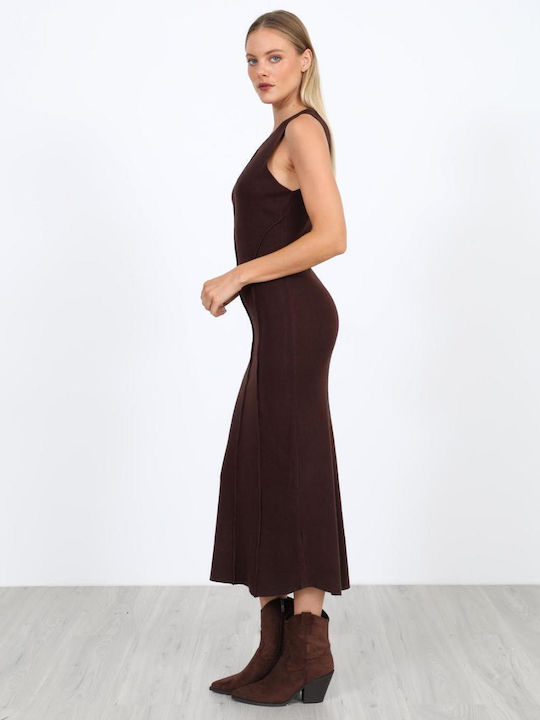 Summer Midi Dress Brown
