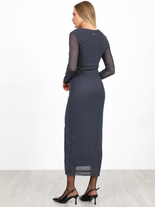 Sommer Midi Hemdkleid Grau
