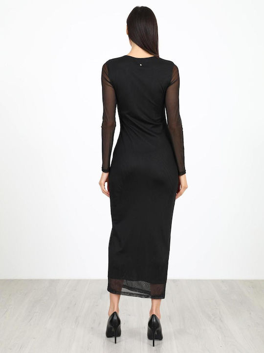 Sommer Midi Abendkleid mit Tüll Schwarz