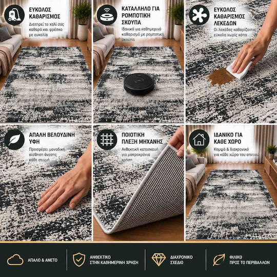 Diva Hl298a Modern Schlafzimmer-Teppichsets Grau Diva-HL298A-Grau-Antrasit-Set 3Stücke