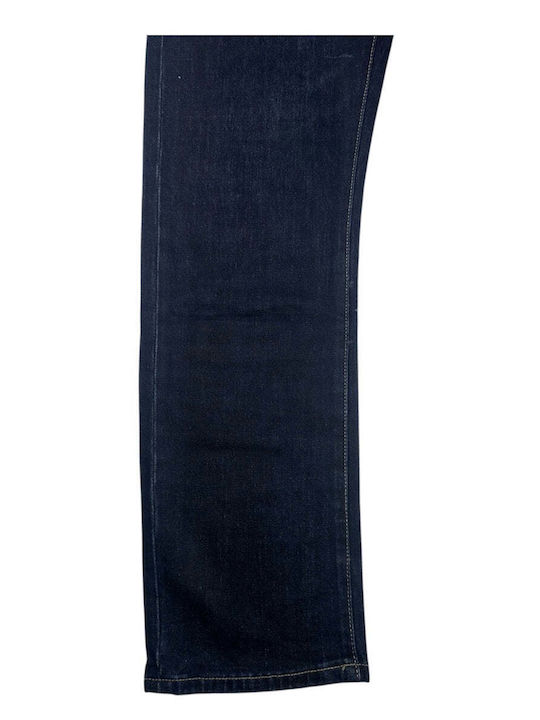 Ανδρικό Παντελόνι Τζιν Ελαστικό Regular Straight Fit Σκούρο Μπλε
