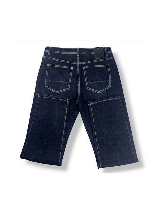 Ανδρικό Παντελόνι Τζιν Ελαστικό Regular Straight Fit Σκούρο Μπλε