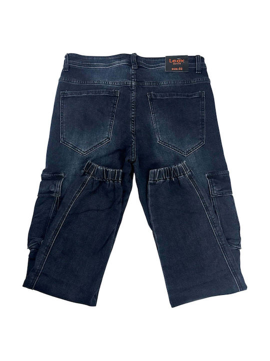 Men's Cargo Stretch Dark Blue Jeans Pants