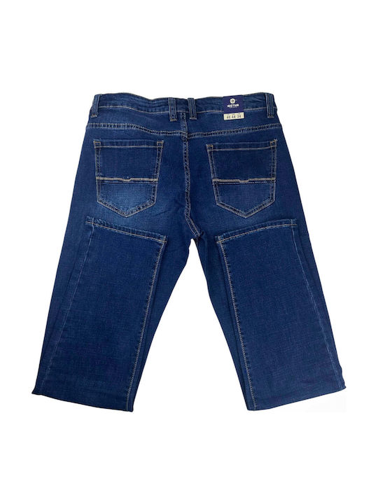 Мъжки Панталон Джинсов Еластичен Regular Straight Fit Син