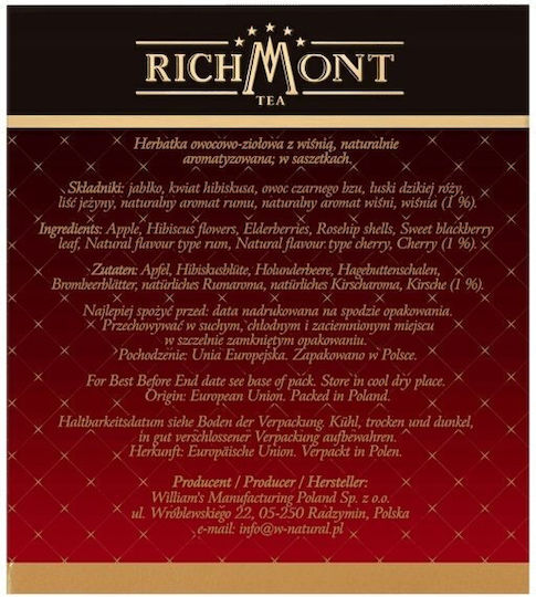 Richmont Schwarz Tee 40 Taschen 6gr
