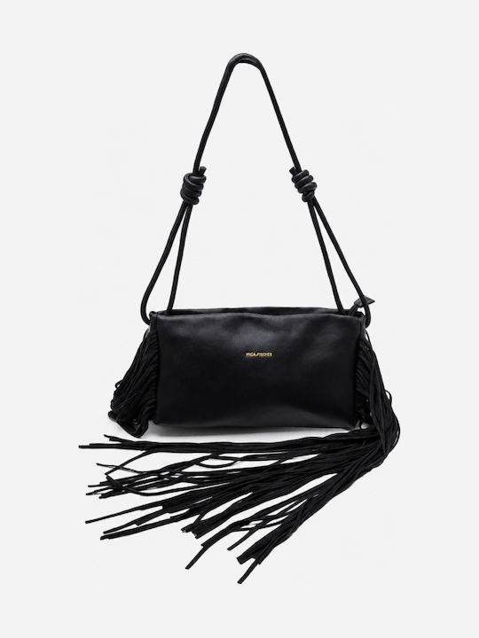 Fabric Women's Shoulder Bag Black