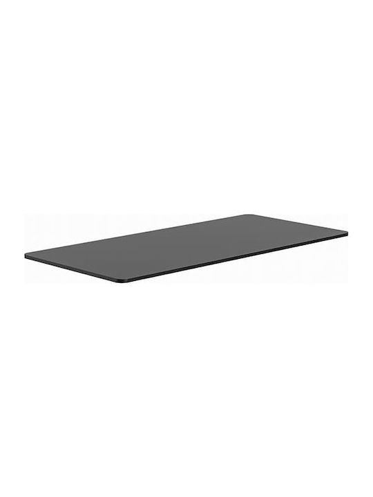 Powerton Rectangular Office Desk Surface Made of Black Chipboard 160x75x1.8cm WPTT160-B