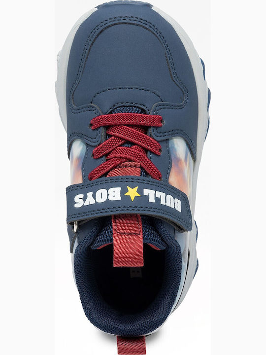 Kids Sneakers with Hoop & Loop Closure & Lights Blue
