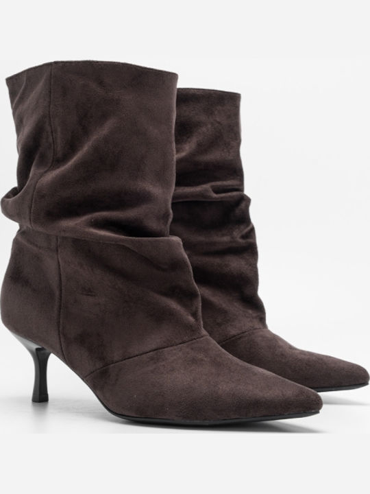 Wildleder Damen Stiefeletten Braun