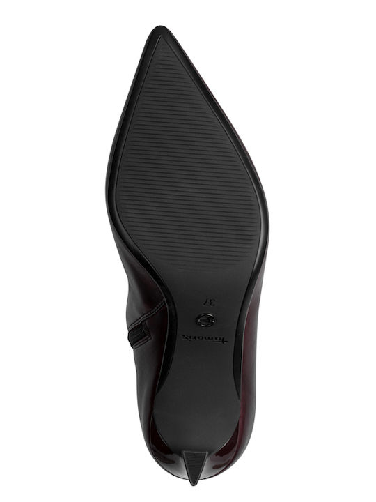 Leder Damen Stiefeletten Burgundisch