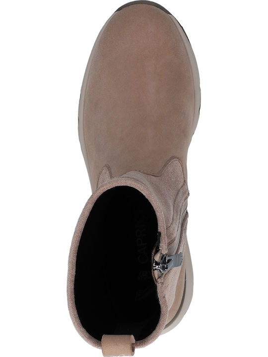Leather Women's Ankle Boots Tabac Brown