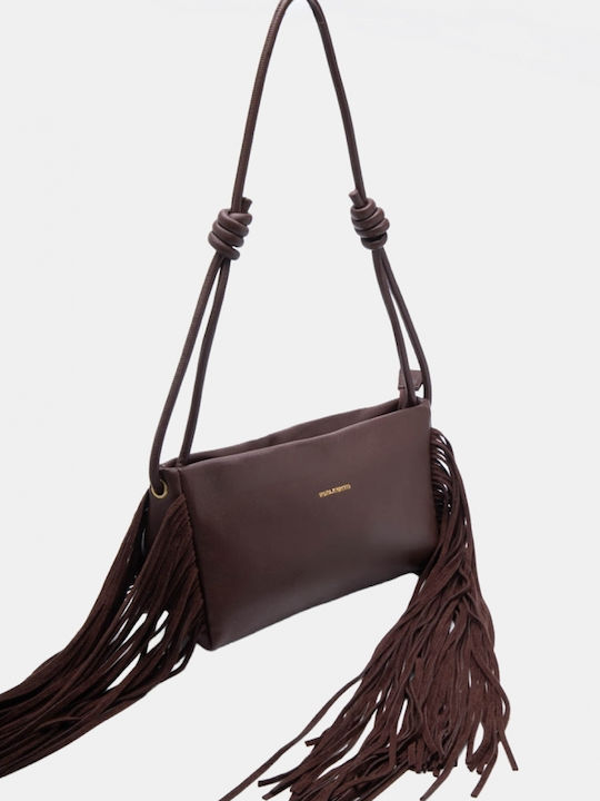 Fabric Women's Shoulder Bag Brown