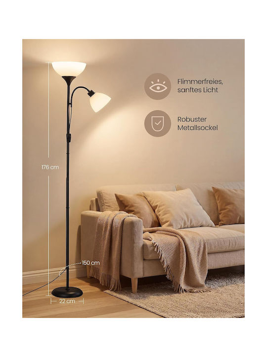 Vasagle LED Φωτιστικό Δαπέδου Υ176xΜ38.5εκ. Μαύρο