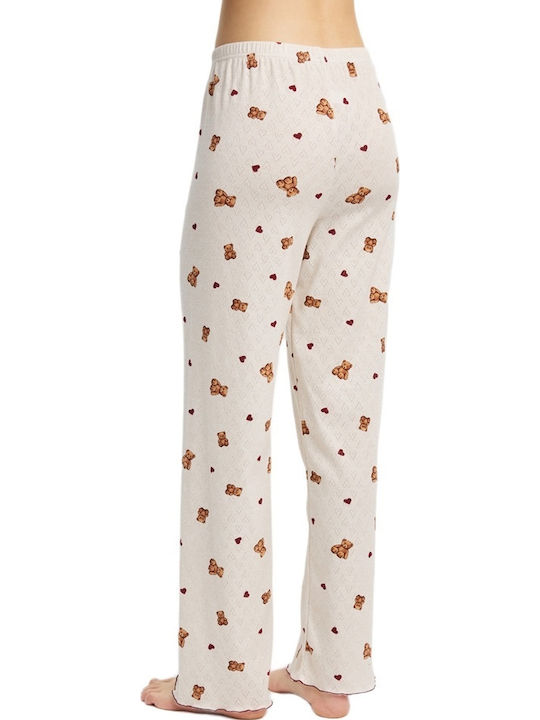 Minerva Winter Women's Pyjama Trousers Ecru Minerva Winter Women's Pyjama Trousers Ecru