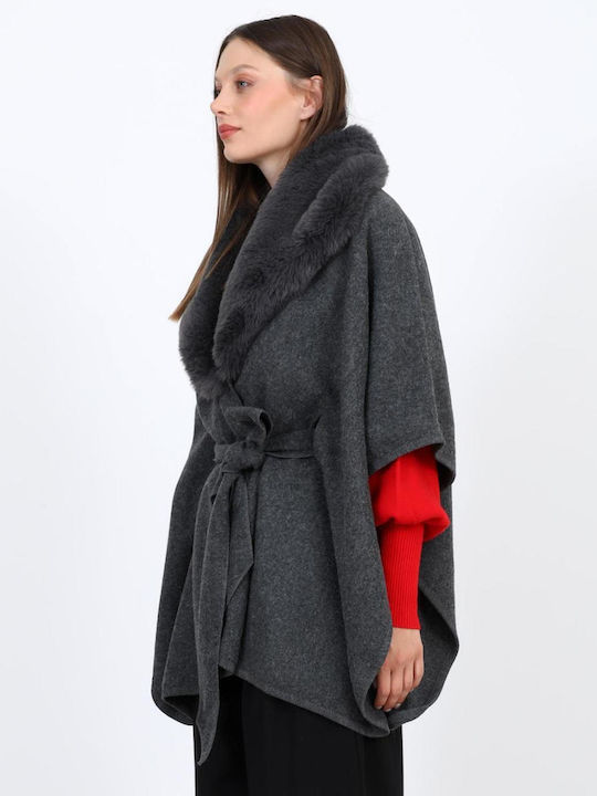 Women's Grey Poncho