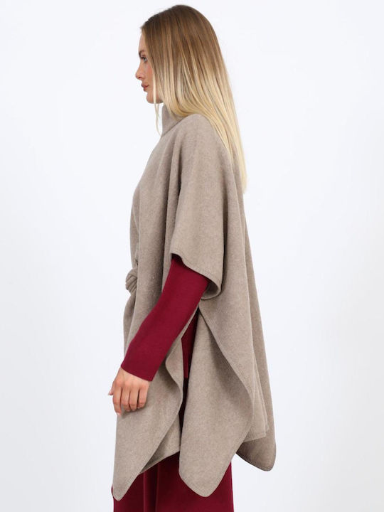 Women's Beige Poncho