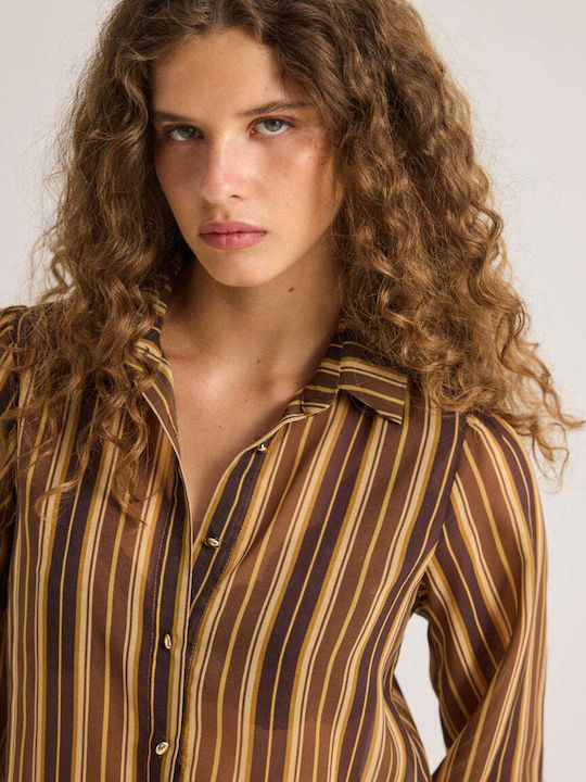 Long Sleeve Women's Brown Shirt