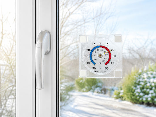 Fackelmann Indoor Thermometer Window Plastic Self-Adhesive 7.5cm