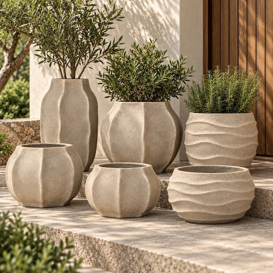 Artekko Κασπώ Τσιμεντένιο Μπεζ 33x33x50εκ.