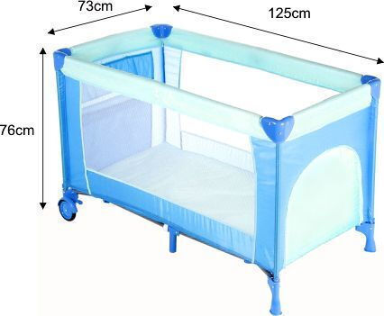 Travel Cot-Playpen Simple Children Playpen With Mattress Blue 73x76cm
