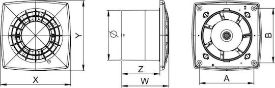 Awenta Вентилатор За Баня 125mm Бял