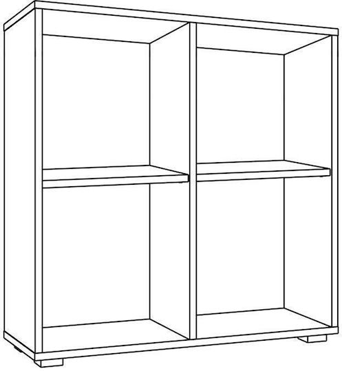 Smart 4p Библиотека Подова Дървена Сива 74x29x76cm