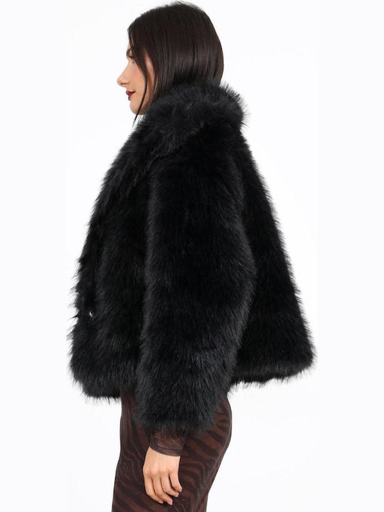 Short Women's Black Fur