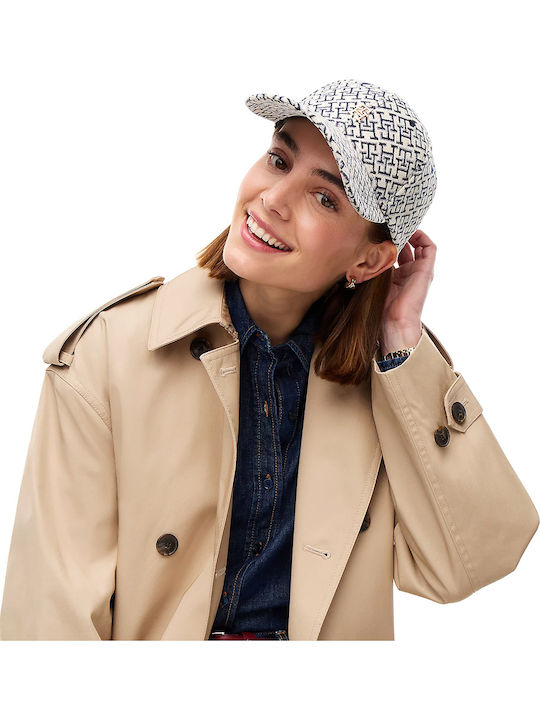 Tommy Hilfiger Monogram Бейзболна Шапка Дамски Tommy Hilfiger Екрю Синя Aw0aw19095-dw6