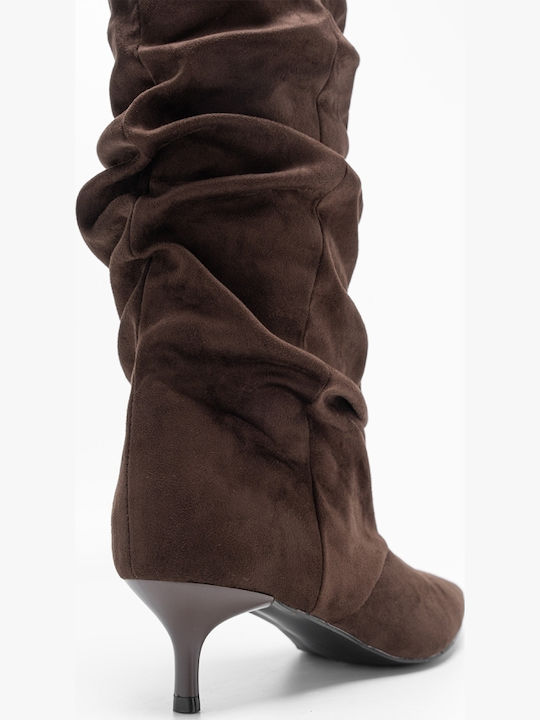 Wildleder Damenstiefel Braune Über dem Knie