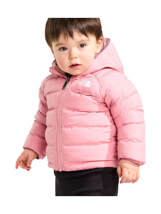 Reversible Perrito Wasserdichtes Kinder Sport Jacke Kurz Beidseitig mit Futter & Kapuze Rosa