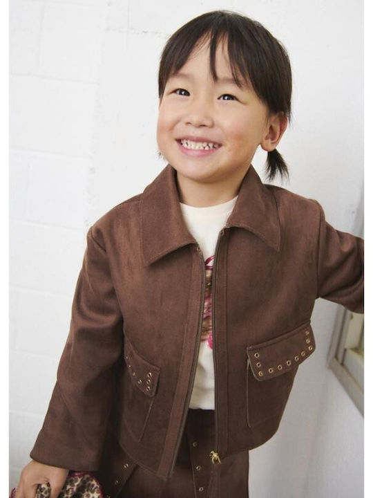 Kinder-Strickjacke Braun