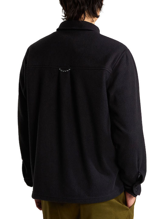 Herren Fleecejacke mit Buttons Schwarze