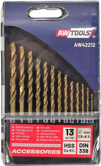 Awtools Bohrmaschine Metall Cobaltium Satz 13 Stücke 1 5-6 5mm