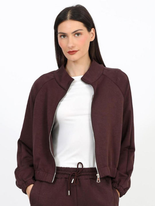 Damen Strickjacke mit Reissverschluss Braune