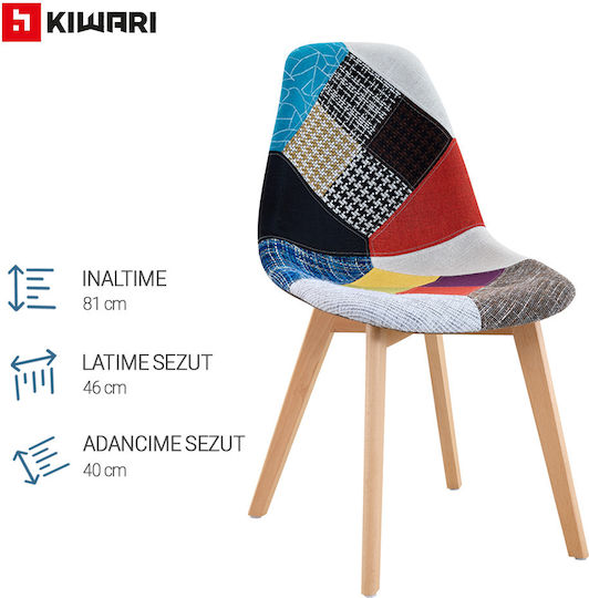 Juno Scaune Bucătărie Lemn Multicolore 4 Bucăți 46x40x81 cm