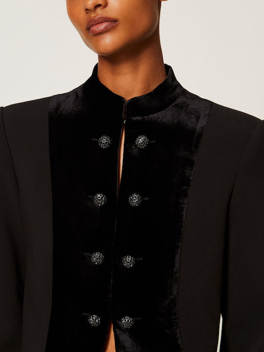 Twinset Long Women's Crepe Blazer Black