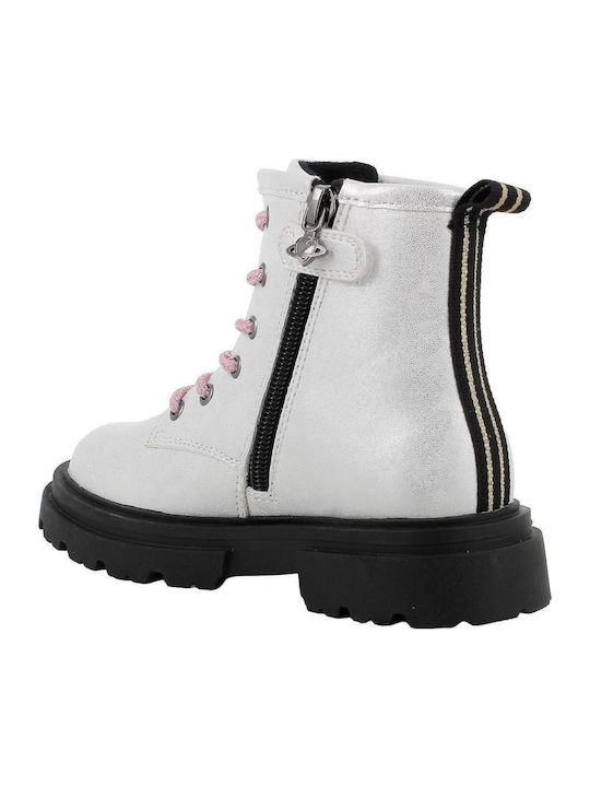 Anatomische Kinderstiefel mit Schnürsenkeln Weiß