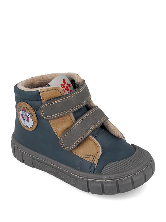 Anatomic Kids Barefoot Ankle Boots with Hook & Loop Closure Blue